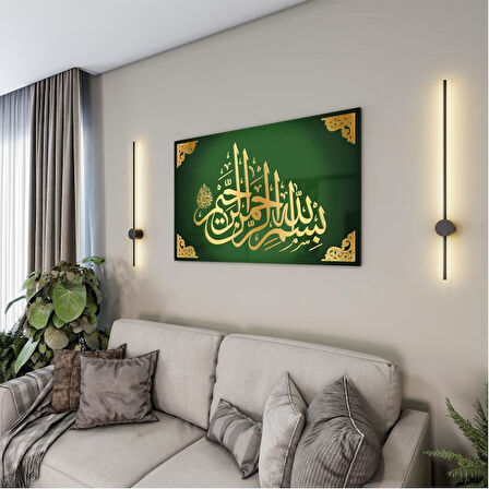 Dini Cam Tablo - Dikey Hat Sanatı - Dini Motif 03-021