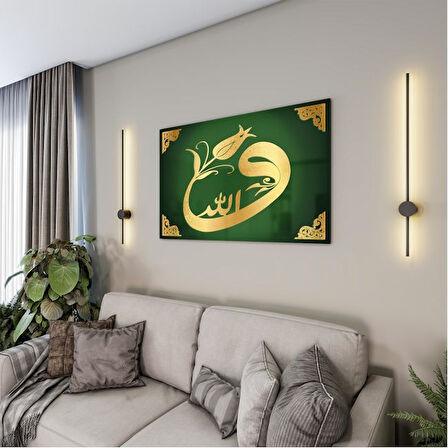 Dini Cam Tablo - Dikey Hat Sanatı - Dini Motif 03-036