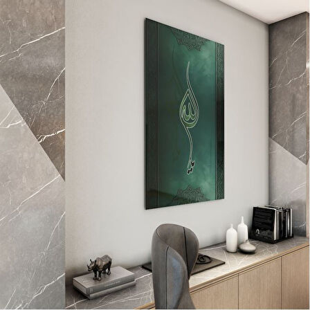 Dini Cam Tablo - Dikey Hat Sanatı - Dini Motif 08-005