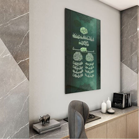 Dini Cam Tablo - Dikey Hat Sanatı - Dini Motif 08-019