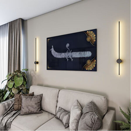 Dini Cam Tablo - Dikey Hat Sanatı - Dini Motif 09-020