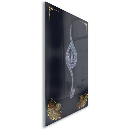 Dini Cam Tablo - Dikey Hat Sanatı - Dini Motif 10-006