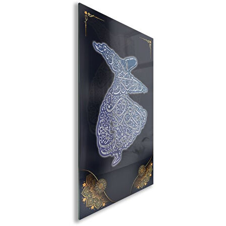 Dini Cam Tablo - Dikey Hat Sanatı - Dini Motif 10-033