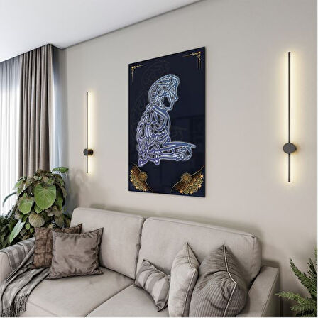 Dini Cam Tablo - Dikey Hat Sanatı - Dini Motif 10-035