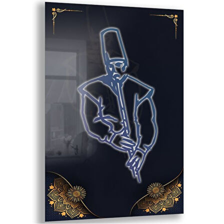 Dini Cam Tablo - Dikey Hat Sanatı - Dini Motif 10-037