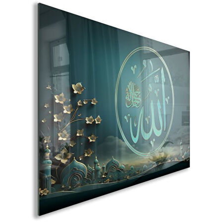 Dini Cam Tablo - Yatay Hat Sanatı - Dini Motif 01-005