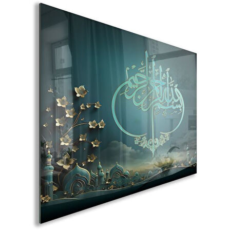 Dini Cam Tablo - Yatay Hat Sanatı - Dini Motif 01-009