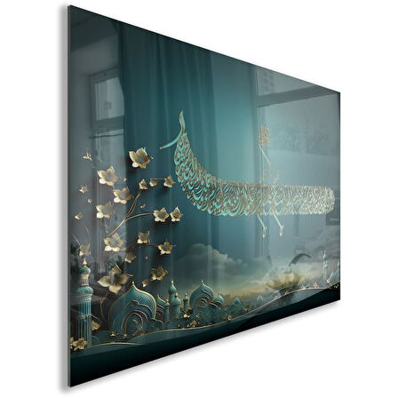 Dini Cam Tablo - Yatay Hat Sanatı - Dini Motif 01-019