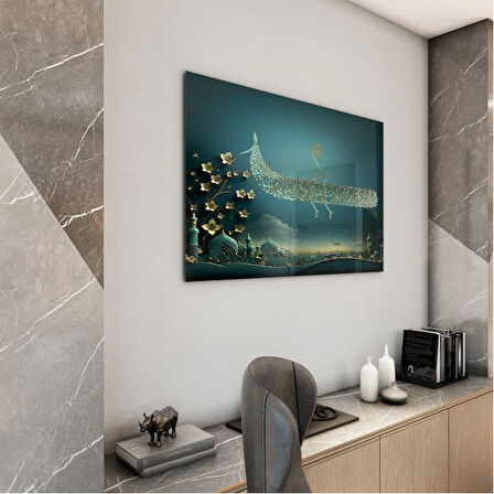 Dini Cam Tablo - Yatay Hat Sanatı - Dini Motif 01-019