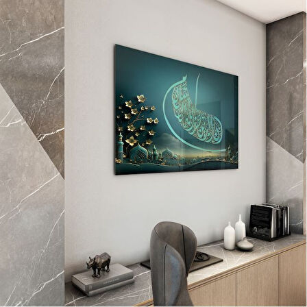 Dini Cam Tablo - Yatay Hat Sanatı - Dini Motif 01-020