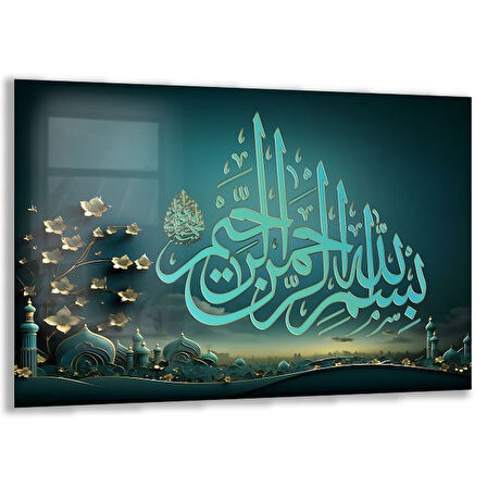 Dini Cam Tablo - Yatay Hat Sanatı - Dini Motif 01-022