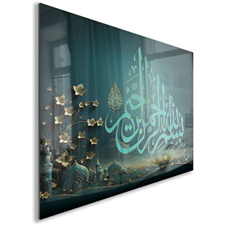 Dini Cam Tablo - Yatay Hat Sanatı - Dini Motif 01-022