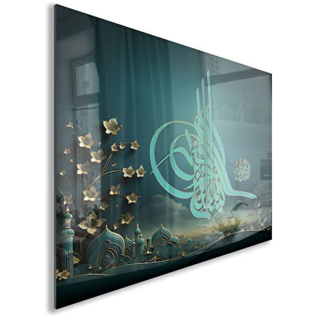 Dini Cam Tablo - Yatay Hat Sanatı - Dini Motif 01-033