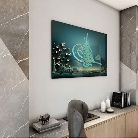 Dini Cam Tablo - Yatay Hat Sanatı - Dini Motif 01-033