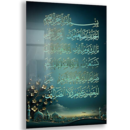 Dini Cam Tablo - Yatay Hat Sanatı - Dini Motif 02-013