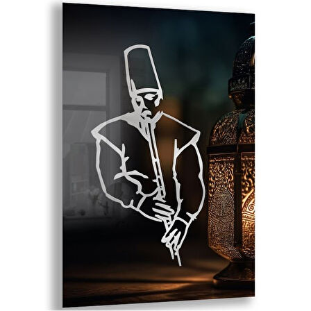 Dini Cam Tablo - Yatay Hat Sanatı - Dini Motif 08-036