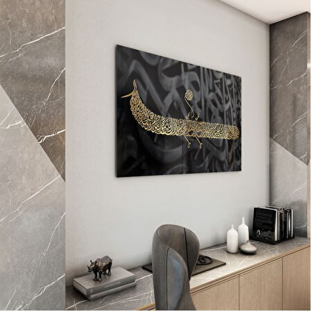 Dini Cam Tablo - Yatay Hat Sanatı - Dini Motif 09-026