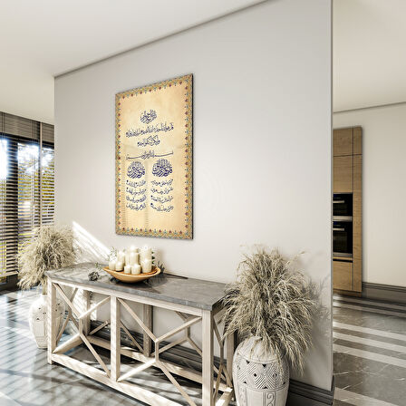 Dini Cam Tablo - Dikey Hat Sanatı - Dini Motif 14- 016