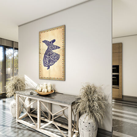 Dini Cam Tablo - Dikey Hat Sanatı - Dini Motif 14- 029