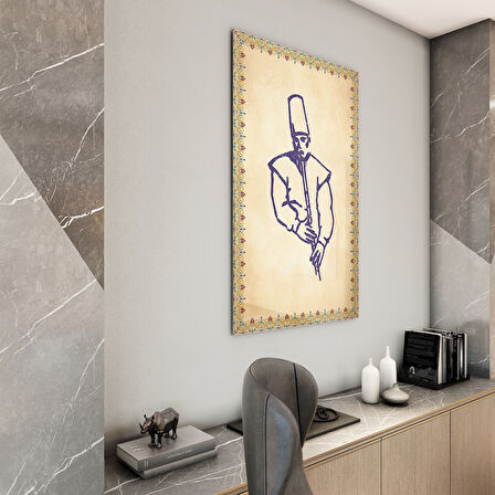 Dini Cam Tablo - Dikey Hat Sanatı - Dini Motif 14- 033