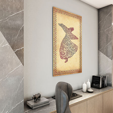 Dini Cam Tablo - Dikey Hat Sanatı - Dini Motif 15- 029