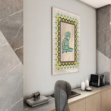 Dini Cam Tablo - Dikey Hat Sanatı - Dini Motif 16- 031