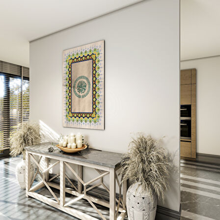 Dini Cam Tablo - Dikey Hat Sanatı - Dini Motif 16- 035