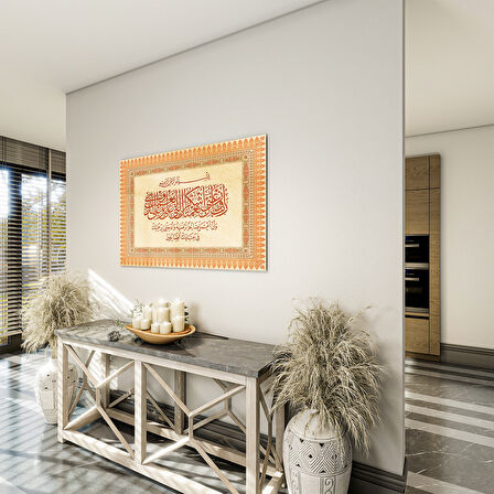 Dini Cam Tablo - Yatay Hat Sanatı - Dini Motif 17- 001