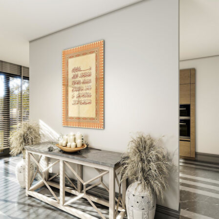 Dini Cam Tablo - Dikey Hat Sanatı - Dini Motif 17- 011