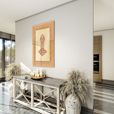 Dini Cam Tablo - Dikey Hat Sanatı - Dini Motif 17- 012