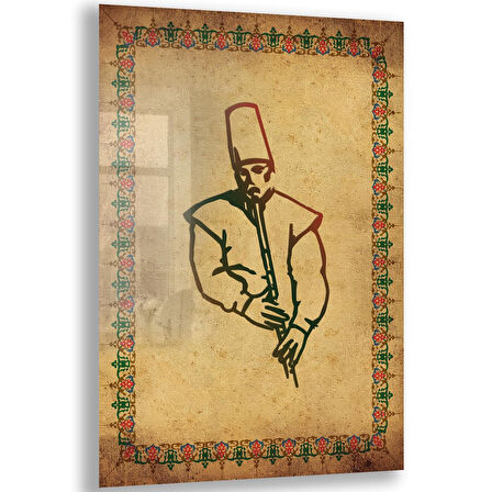 Dini Cam Tablo - Dikey Hat Sanatı - Dini Motif 18- 033