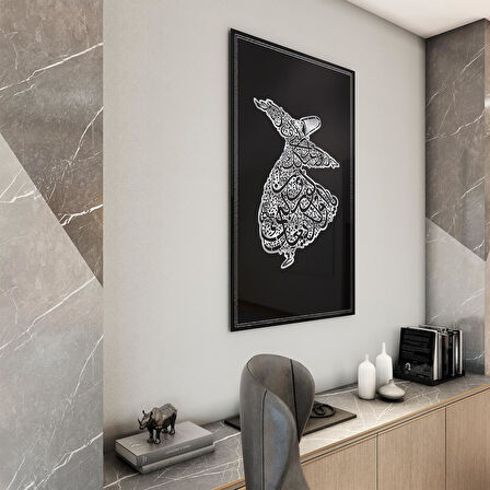 Dini Cam Tablo - Dikey Hat Sanatı - Dini Motif 19- 029