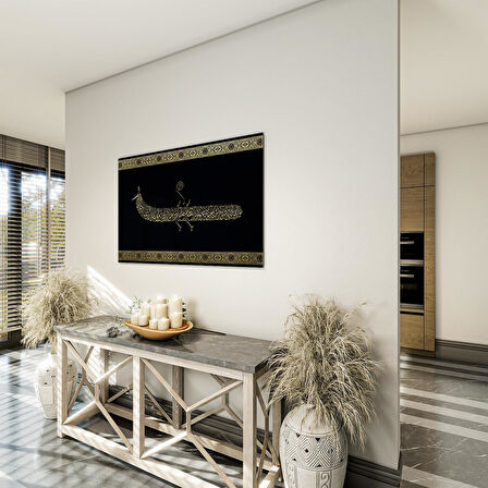 Dini Cam Tablo - Yatay Hat Sanatı - Dini Motif 20- 016