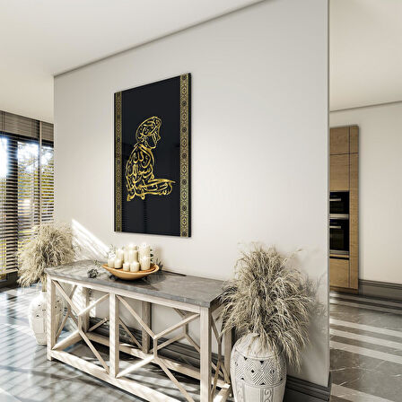 Dini Cam Tablo - Dikey Hat Sanatı - Dini Motif 20- 031