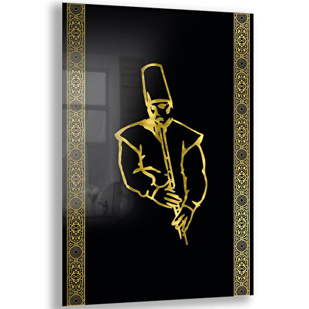 Dini Cam Tablo - Dikey Hat Sanatı - Dini Motif 20- 033