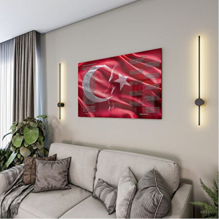 Atatürk Gençliğe Hitabe Cam Tablo - Yatay Motif 01-04