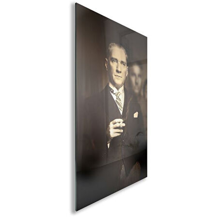 Atatürk Cam Tablo - Yatay Motif 01-001