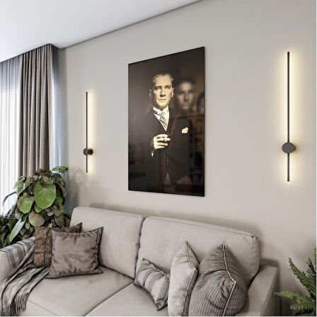 Atatürk Cam Tablo - Yatay Motif 01-001