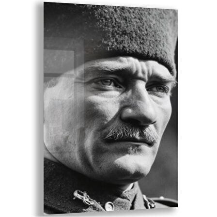 Atatürk Cam Tablo - Yatay Motif 01-002