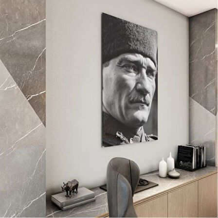 Atatürk Cam Tablo - Yatay Motif 01-002