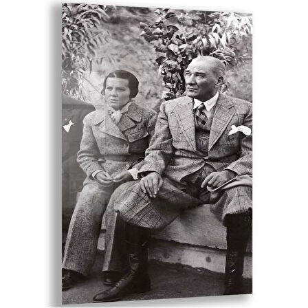 Atatürk Cam Tablo - Yatay Motif 01-004