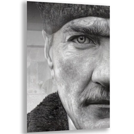 Atatürk Cam Tablo - Yatay Motif 01-005