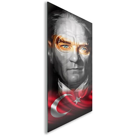 Atatürk Cam Tablo - Yatay Motif 01-006