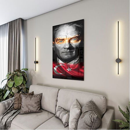 Atatürk Cam Tablo - Yatay Motif 01-006