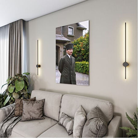 Atatürk Cam Tablo - Yatay Motif 01-007