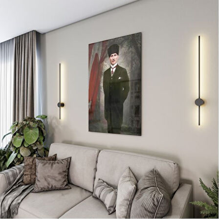 Atatürk Cam Tablo - Yatay Motif 01-008