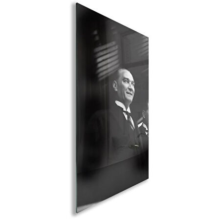 Atatürk Cam Tablo - Yatay Motif 01-009