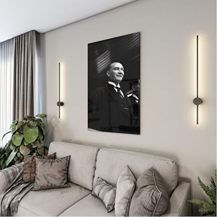 Atatürk Cam Tablo - Yatay Motif 01-009