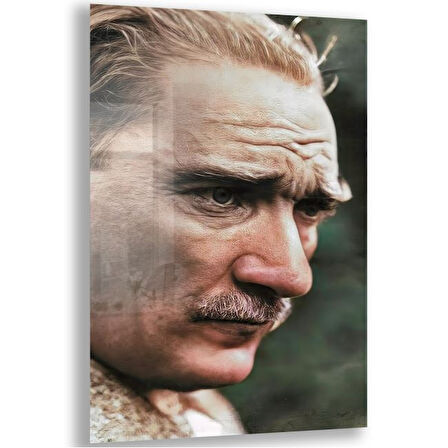 Atatürk Cam Tablo - Yatay Motif 01-011