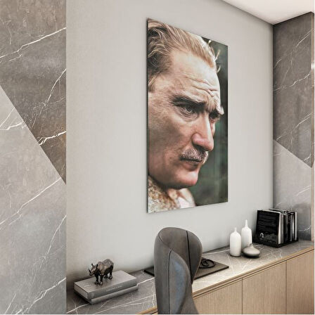 Atatürk Cam Tablo - Yatay Motif 01-011